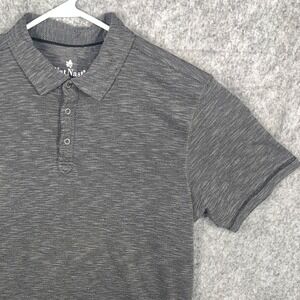 Nat Nast Luxury Originals Men's XL Gray Textured Polo Shirt Short Sleeve Cotton